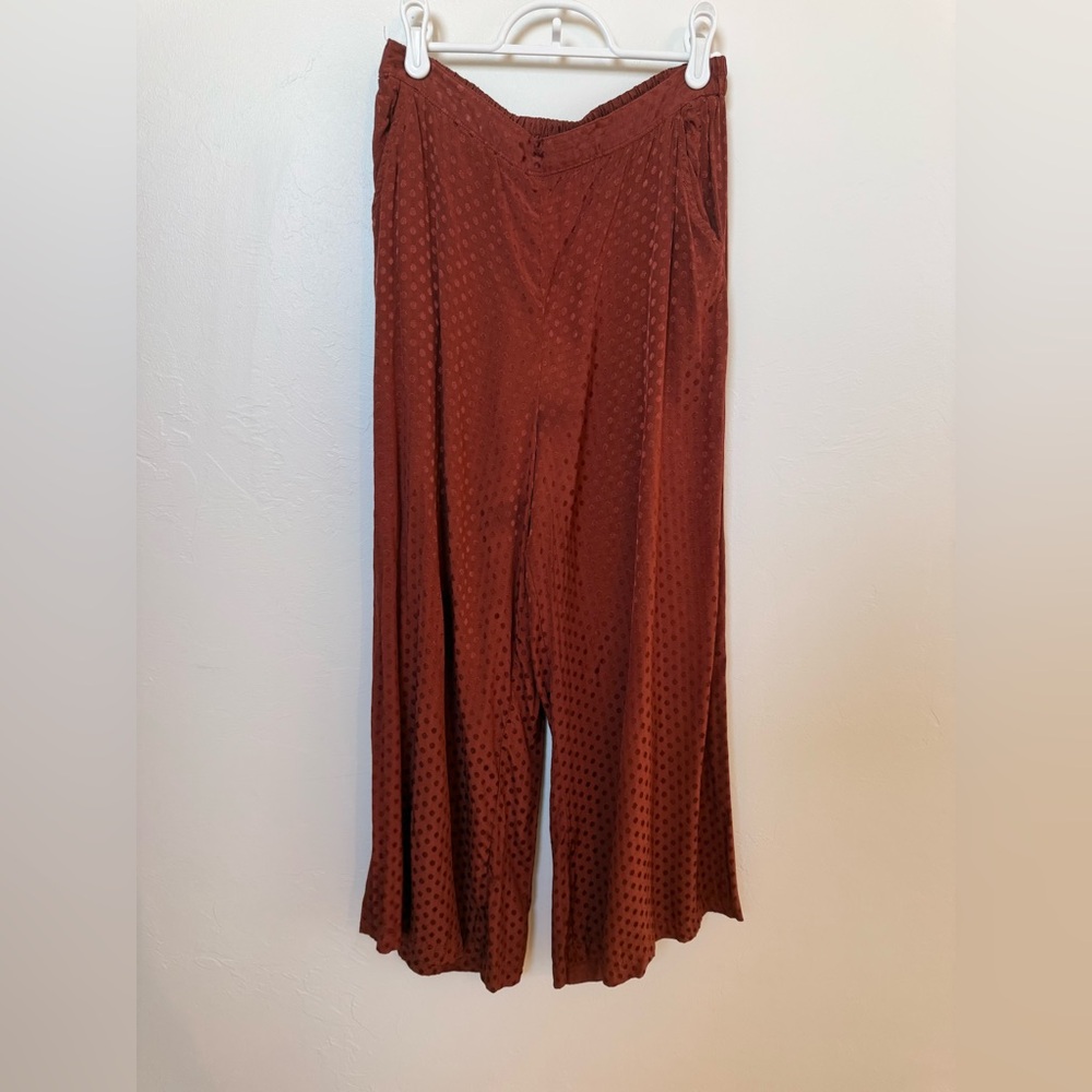 Dolan Rust Polka Dot Wide Leg Pants